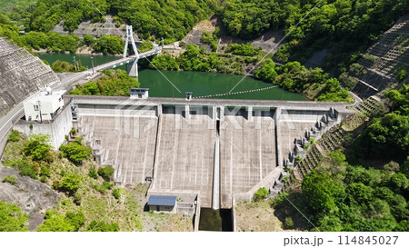 広島県竹原市_貯水率100%【仁賀ダム】ドローン空撮_NIK_No02 広島県竹原市_貯水率100%【仁賀ダム】ドローン空撮_NIK_No02 114845027
