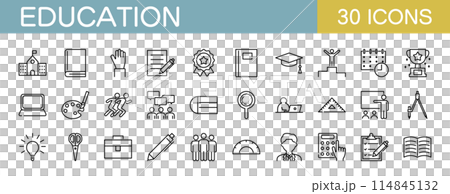 Education and school icon set Education and school icon set 114845132