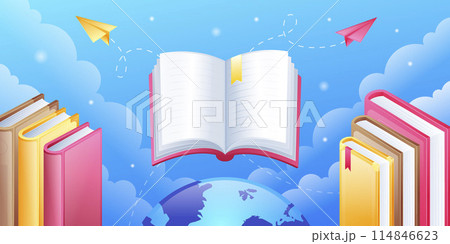 World book day cartoon composition 114846623