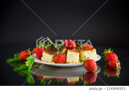 red ripe strawberry spring on a white background 114846951