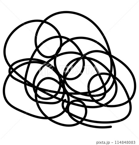 もやもや、ぐちゃぐちゃ、悩み、考え事のアイコン。ベクターは線幅変更可能 もやもや、ぐちゃぐちゃ、悩み、考え事のアイコン。ベクターは線幅変更可能 114848083