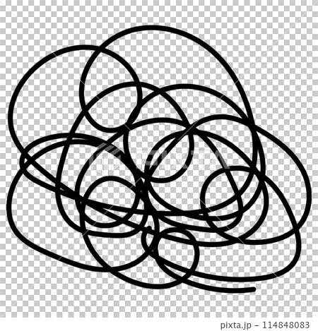 もやもや、ぐちゃぐちゃ、悩み、考え事のアイコン。ベクターは線幅変更可能 もやもや、ぐちゃぐちゃ、悩み、考え事のアイコン。ベクターは線幅変更可能 114848083