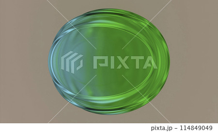Abstract big liquid drop with ripples. Design. Oval shaped 3d liquid shape. 114849049
