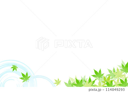 夏・暑中見舞い・お中元　葉と水面の背景 114849293
