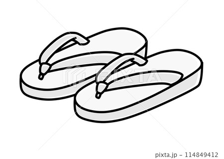 銀色の草履のシンプルなイラスト 銀色の草履のシンプルなイラスト 114849412