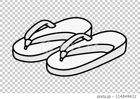 銀色の草履のシンプルなイラスト 銀色の草履のシンプルなイラスト 114849412