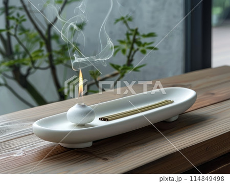 Design of the Incense Holder in home interior 114849498