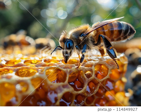 Honey is Delicious and Sustainable Environmentally-friendly-food-production Honey is Delicious and Sustainable Environmentally-friendly-food-production 114849927