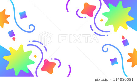 Fun Colorful and Creative Background with Candles and Simple Shapes. Abstract Background for Children or Party Celebration 114850081