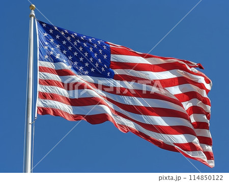 USA flag background. American symbol of fourth of July Independence Day, democracy and patriotism 114850122