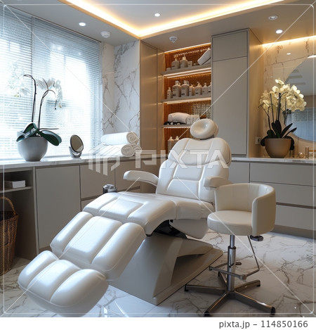 Close view of medical procedure making by faceless doctor for female patient in beauty clinic Close view of medical procedure making by faceless doctor for female patient in beauty clinic 114850166