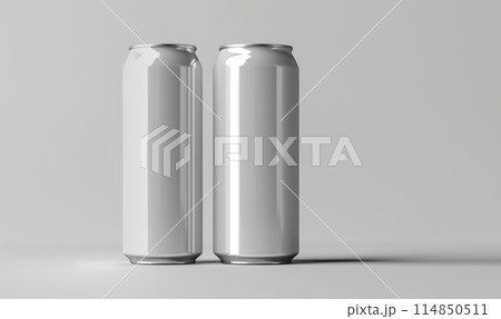 Blank Can Mockup Template on White Background 114850511