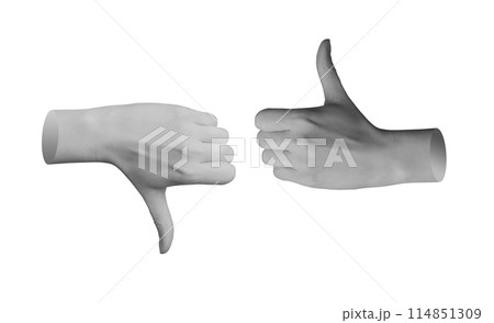 Thumbs up or down. Hand dislike like thumb up down, good approve character negative recommend. Bad Thumbs up or down. Hand dislike like thumb up down, good approve character negative recommend. Bad 114851309