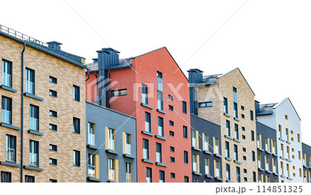 Dutch house, classic architecture. Europe city Netherlands row travel, tall cityscape home. Modern 114851325