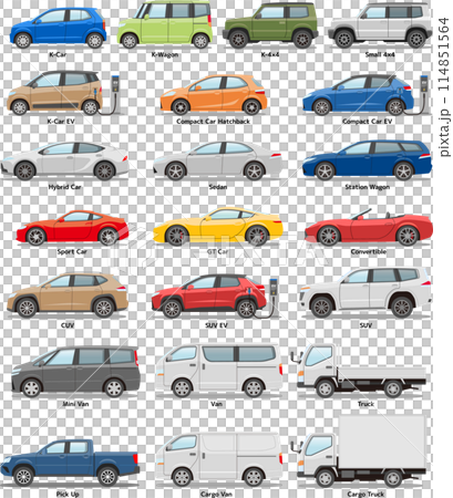 車種別 ボディタイプ別 車のイラスト 114851564