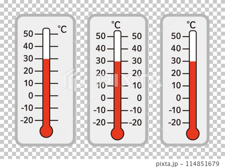 Set of thermometer illustrations_white 114851679