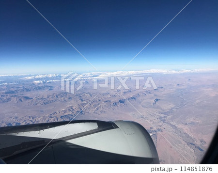 beautiful view from the window of the plane beautiful view from the window of the plane 114851876