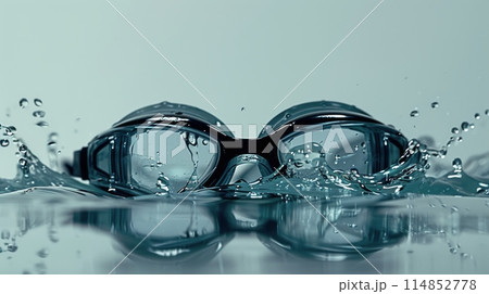 Goggles Being Splashed With Waterのイラスト素材 [114852778] - PIXTA