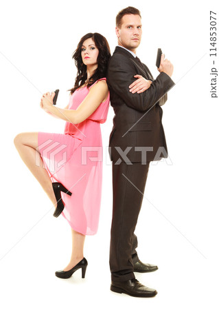 Secret investigation with man and woman. Secret investigation with man and woman. 114853077