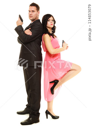 Secret investigation with man and woman. Secret investigation with man and woman. 114853079