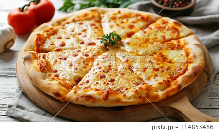 Pizza on White Plate Pizza on White Plate 114853486