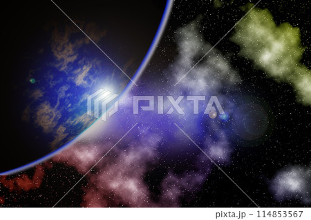 宇宙と地球のイメージイラスト 宇宙と地球のイメージイラスト 114853567