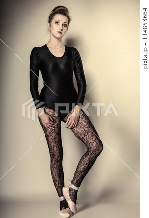 Graceful woman ballet dancer full length Graceful woman ballet dancer full length 114853664