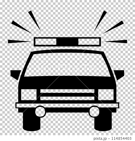 前方から見たパトカーのアイコンイラスト 114854403