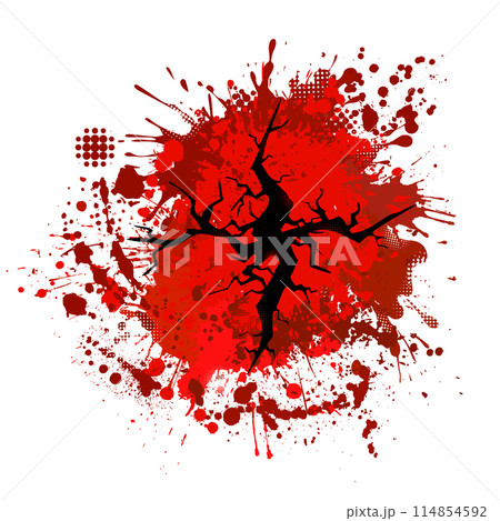 Religious cross. bloody cross, hand drawing. Not AI, Vector illustration 114854592
