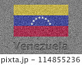 石板の上に描かれたベネズエラの国旗と、掘ったような「Venezuela」の文字 114855236