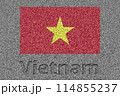 石板の上に描かれたベトナムの国旗と、掘ったような「Vietnam」の文字 114855237