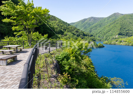 奥四万湖の展望台 群馬県中之条町 奥四万湖の展望台 群馬県中之条町 114855600