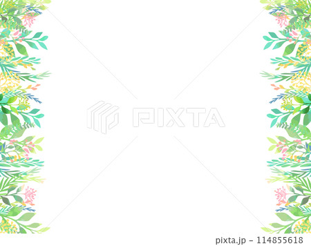 手描きの植物のフレーム型テンプレート 手描きの植物のフレーム型テンプレート 114855618
