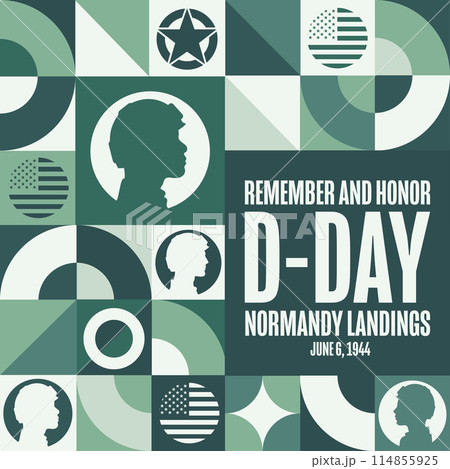 D-Day. Normandy Landings. Remember and Honor. June 6, 1944. Holiday concept. Template for background D-Day. Normandy Landings. Remember and Honor. June 6, 1944. Holiday concept. Template for background 114855925