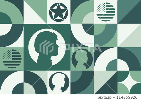 D-Day. Normandy Landings. Remember and Honor. June 6, 1944. Seamless geometric pattern. Template for D-Day. Normandy Landings. Remember and Honor. June 6, 1944. Seamless geometric pattern. Template for 114855926