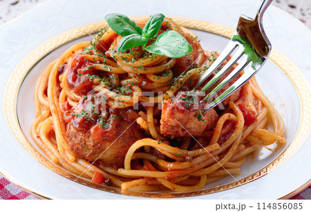 ミートボールスパゲッティ(クローズアップ) ミートボールスパゲッティ(クローズアップ) 114856085