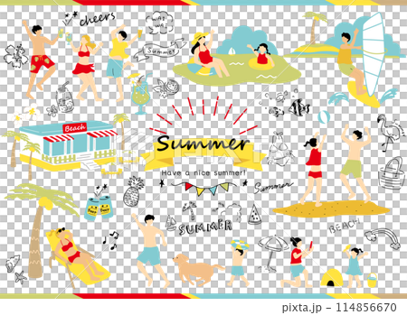 夏を楽しむ人達 114856670