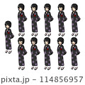 浴衣を着た女性のベクターイラストセット 114856957