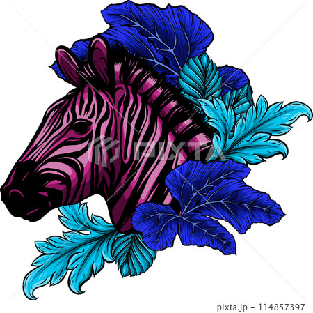 hand draw Zebra head vector illustration design 114857397