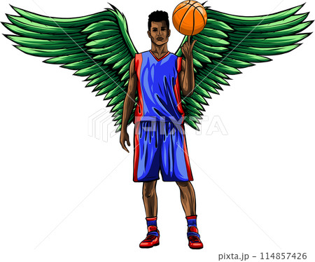 vector basketball player, ball on white background 114857426