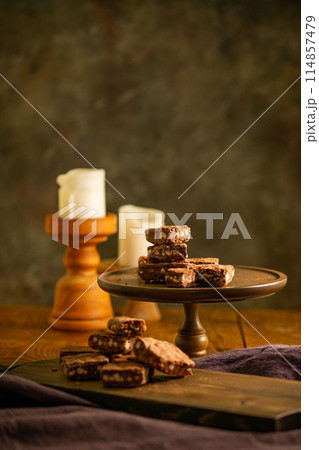 Chocolate brownies. Delicious sweets. Chocolate brownies. Delicious sweets. 114857479