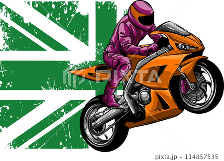 sportbike racer riding fast vector illustration design sportbike racer riding fast vector illustration design 114857535