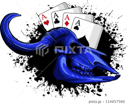 Bull skull with horns vector illustration design 114857560
