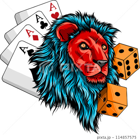 Lion head colorful hand draw vector illustration Lion head colorful hand draw vector illustration 114857575