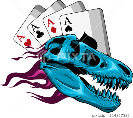 skull of dinosaur tyrannosaurus rex. vector illustration design 114857585