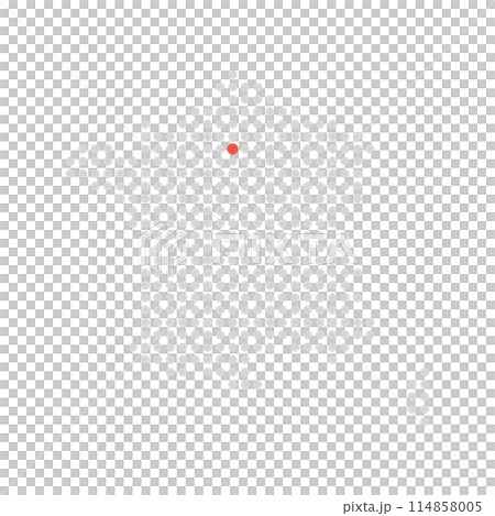 ドットで描かれたグレーのフランスの地図 - パリの位置を赤でマークしたおしゃれなデザイン 114858005