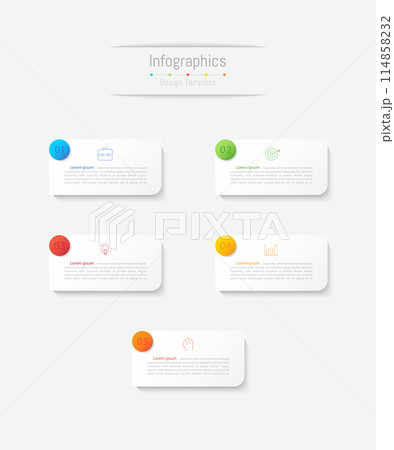 Infographic 5 options design elements for your business data. Vector Illustration. 114858232