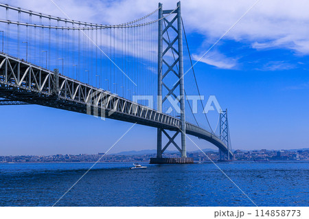 明石海峡にかかる世界有数の吊り橋 明石海峡大橋 道の駅あわじにて⑱ 明石海峡にかかる世界有数の吊り橋 明石海峡大橋 道の駅あわじにて⑱ 114858773