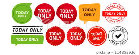stamp speech bubble and label sticker today only sign for offer exclusively special sale product 114858936