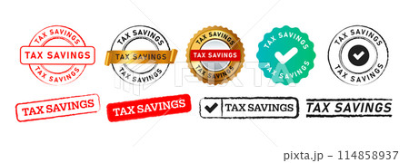 stamp and seal badge label sticker tax savings sign for financial taxation save economy business stamp and seal badge label sticker tax savings sign for financial taxation save economy business 114858937